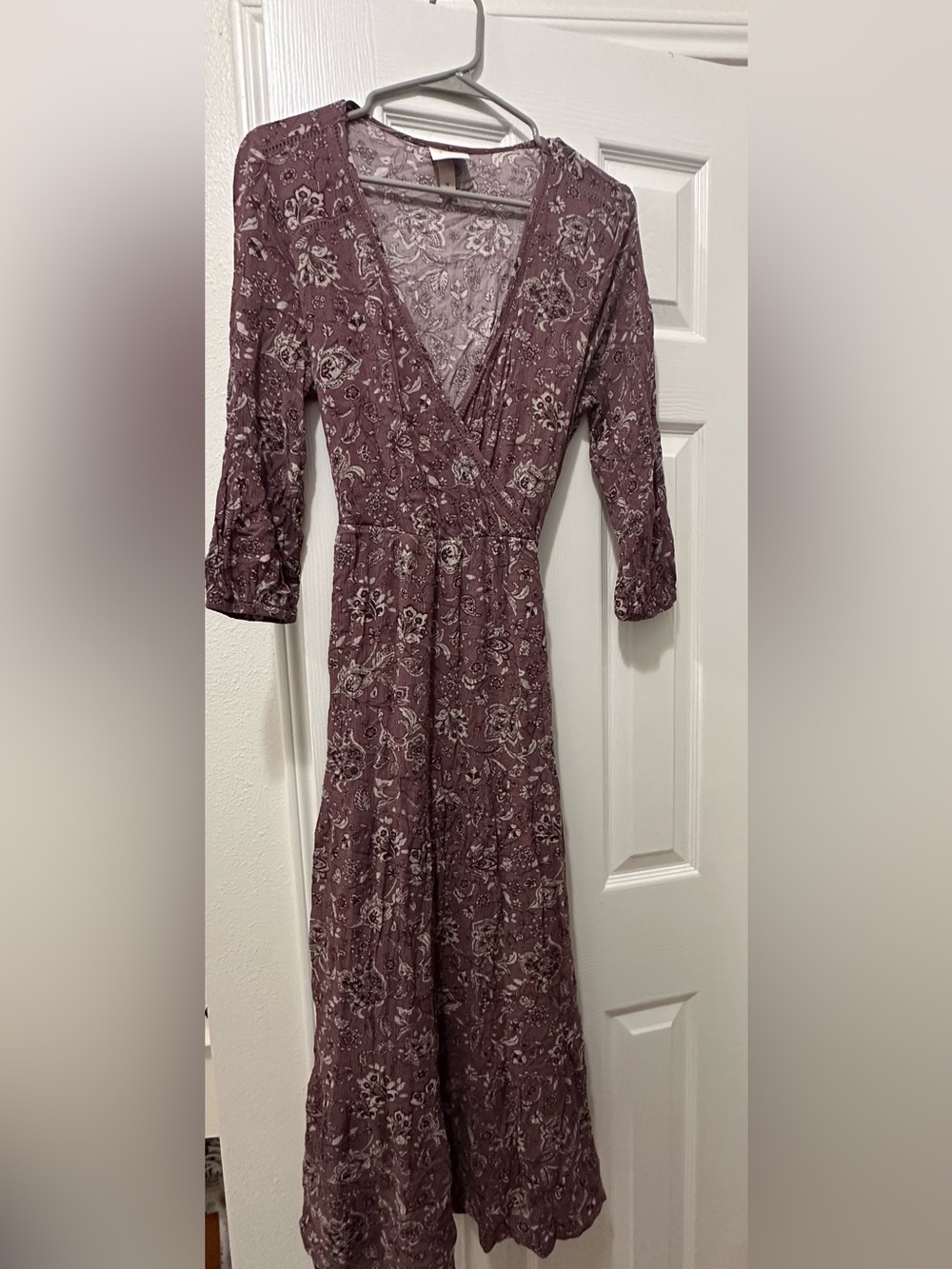 Knox Rose Mauve Floral Wrap Maxi Dress